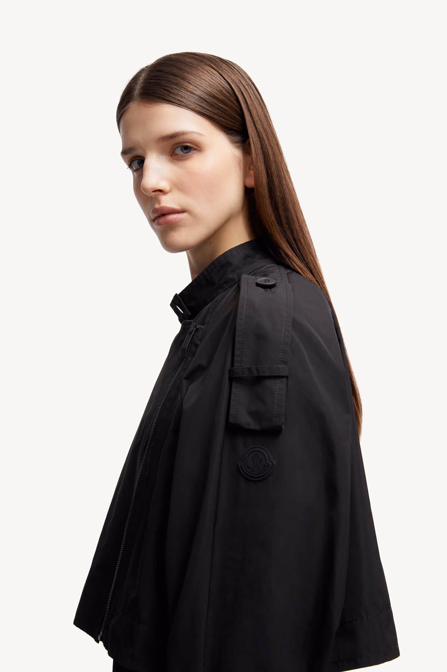 Asymmetrical Zipper Jacket Women Black Moncler 4